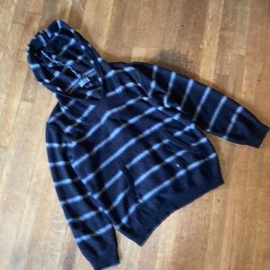 Lucky brand men’s black blue and white hoodie long sleeve 90%, cotton 10% nylon